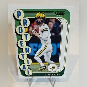 2024 Panini -Protential Score J.J. McCarthy Rookie Card # 10